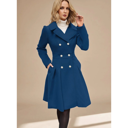 Veste d’Hiver à Col Cranté à Ceinture pour Femme