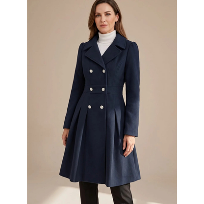 Veste d’Hiver à Col Cranté à Ceinture pour Femme