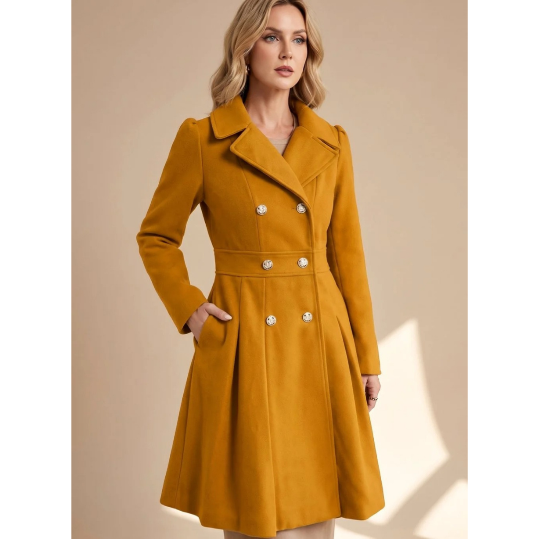 Veste d’Hiver à Col Cranté à Ceinture pour Femme