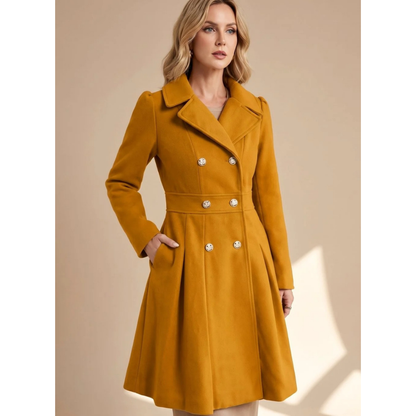 Veste d’Hiver à Col Cranté à Ceinture pour Femme