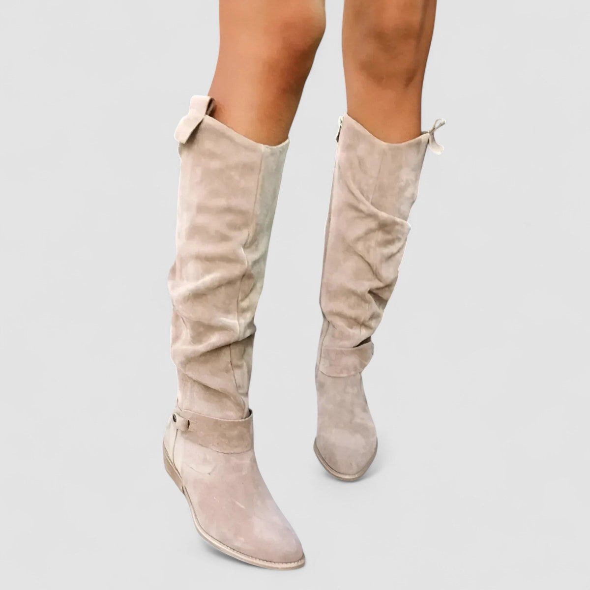 Bottes Souples en Daim à Bout Pointu pour Femme