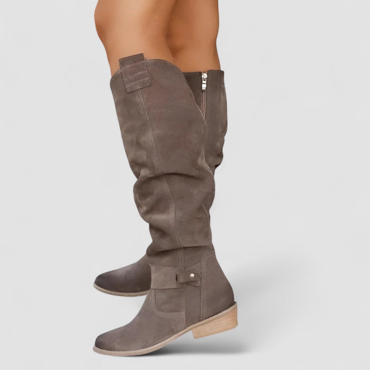 Bottes Souples en Daim à Bout Pointu pour Femme