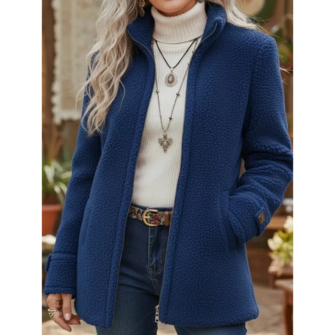 Veste d’Hiver en Polaire à Fermeture Éclair pour Femme