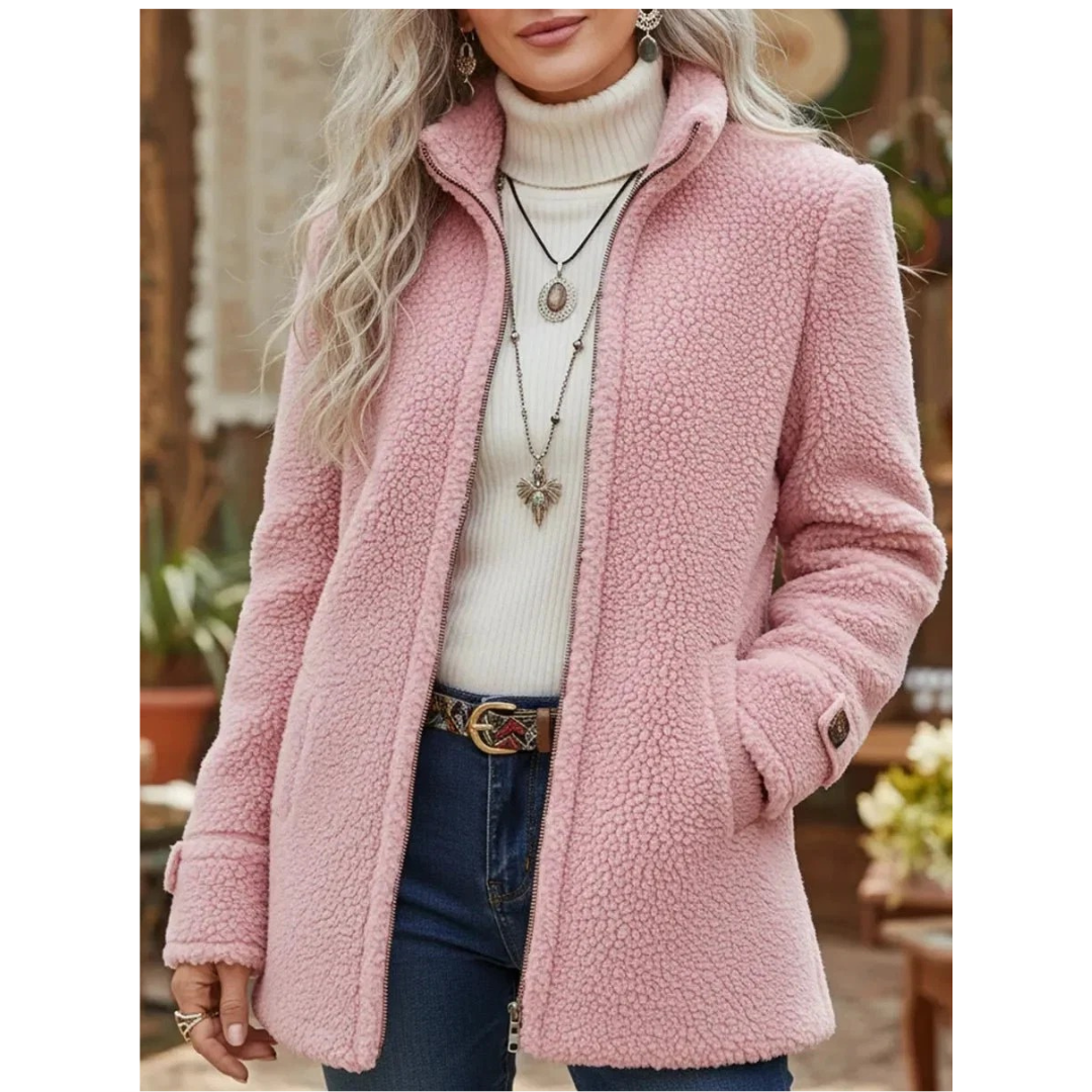Veste d’Hiver en Polaire à Fermeture Éclair pour Femme