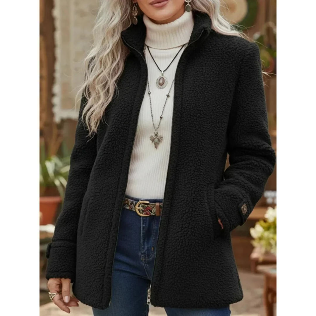 Veste d’Hiver en Polaire à Fermeture Éclair pour Femme