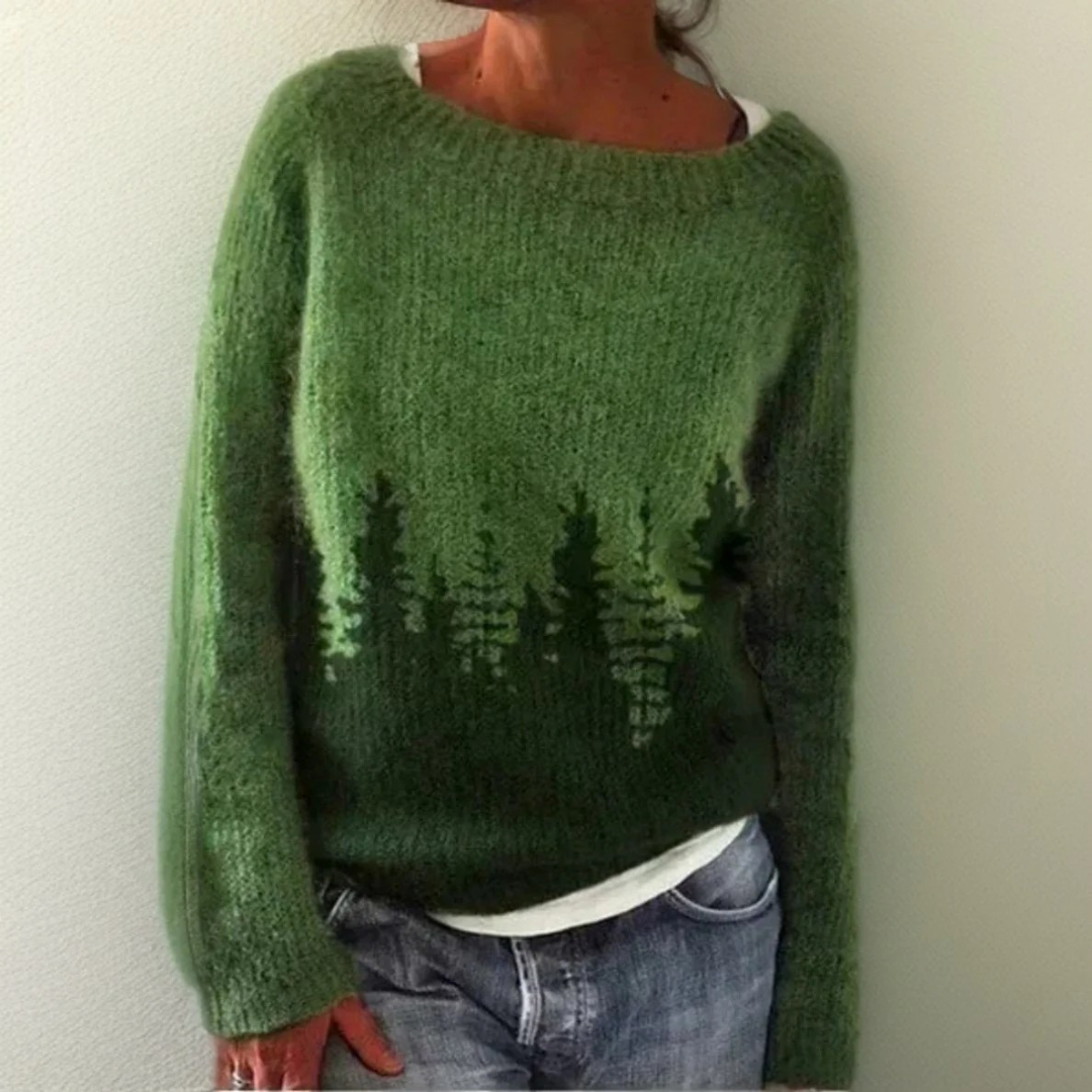 Pull en Maille en Vert pour Femme