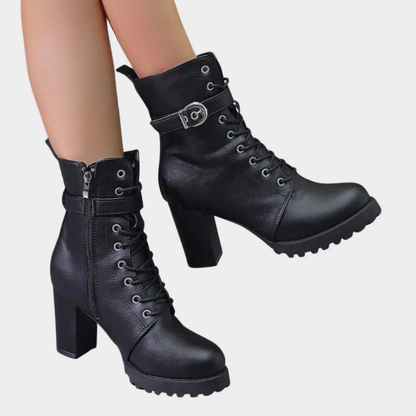 Bottines à Fermeture Éclair à Boucle pour Femme
