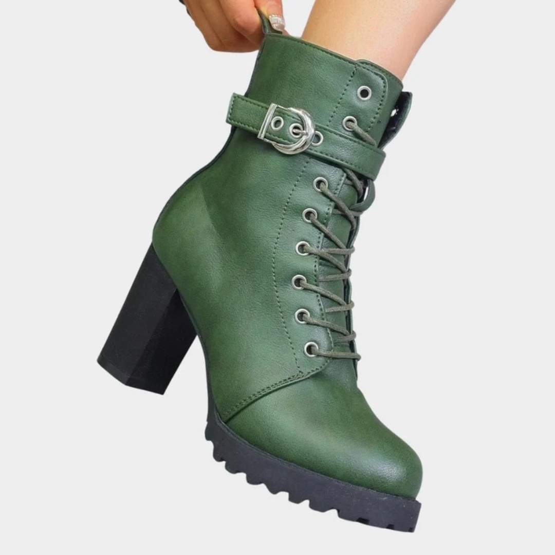 Bottines à Fermeture Éclair à Boucle pour Femme