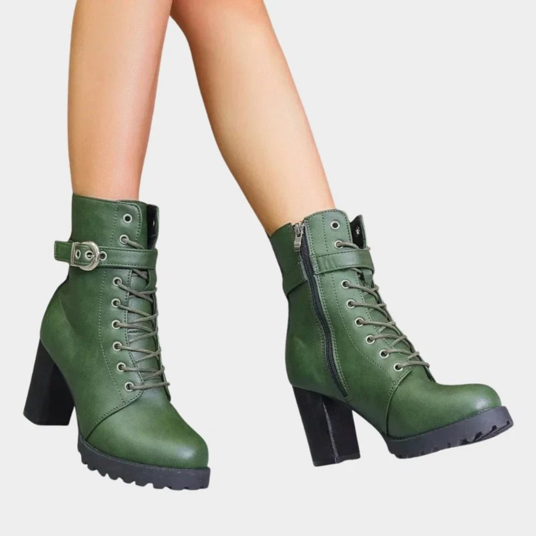 Bottines à Fermeture Éclair à Boucle pour Femme