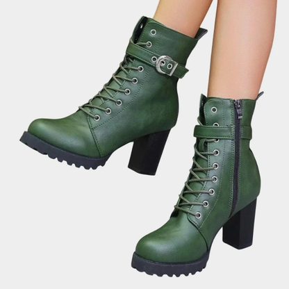 Bottines à Fermeture Éclair à Boucle pour Femme