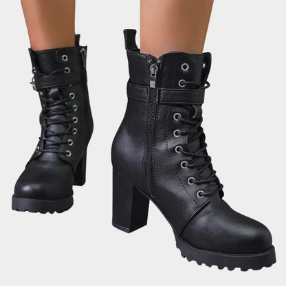 Bottines à Fermeture Éclair à Boucle pour Femme