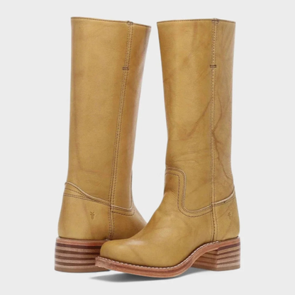 Bottes en Synthétique Effet Cuir Long pour Femme