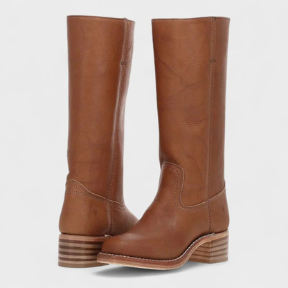 Bottes en Synthétique Effet Cuir Long pour Femme