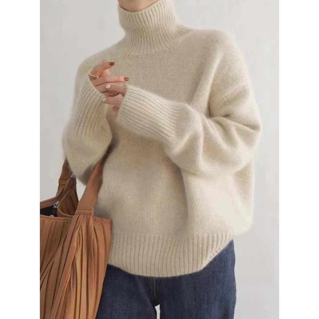 Pull à Col Roulé Coupe Oversize pour Femme
