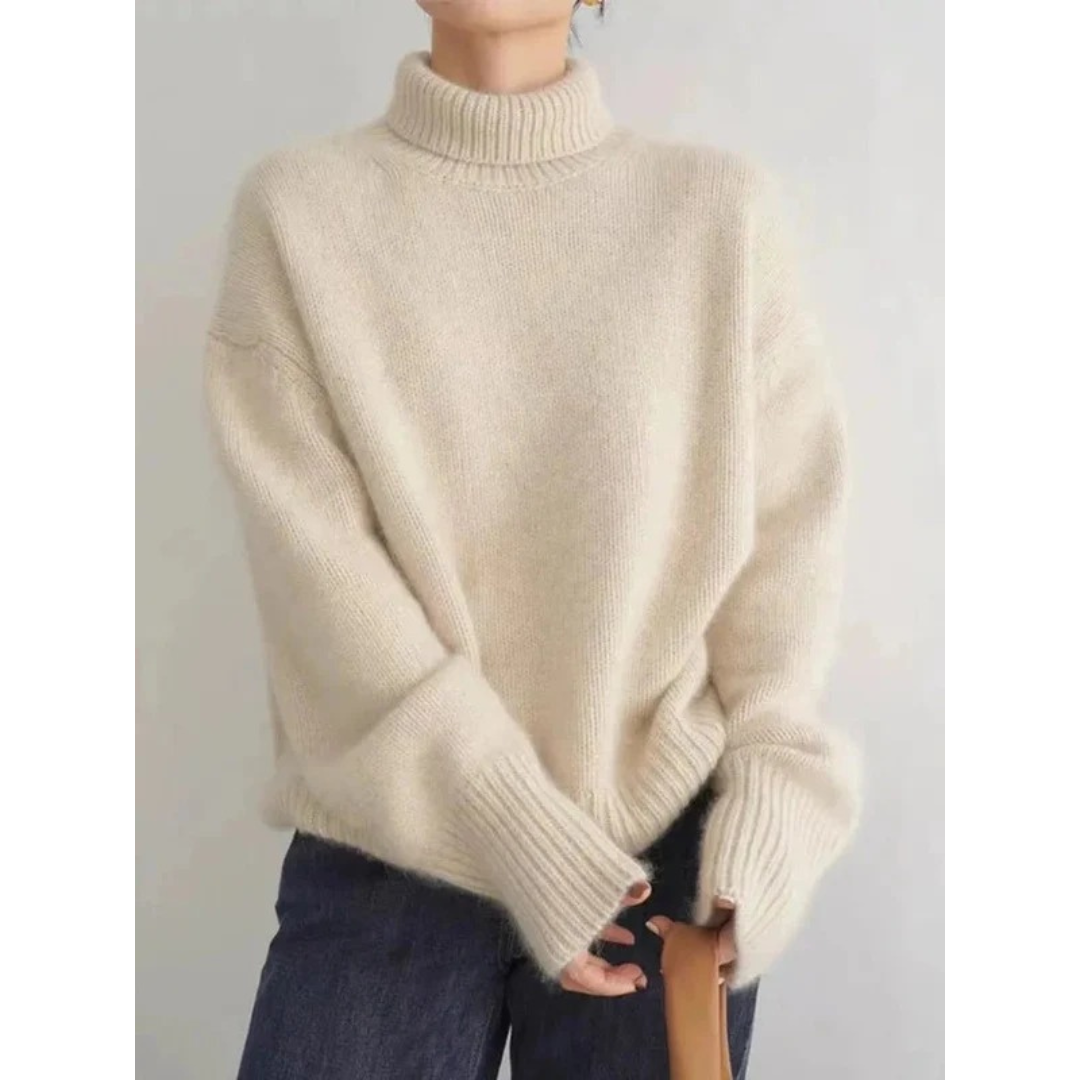 Pull à Col Roulé Coupe Oversize pour Femme