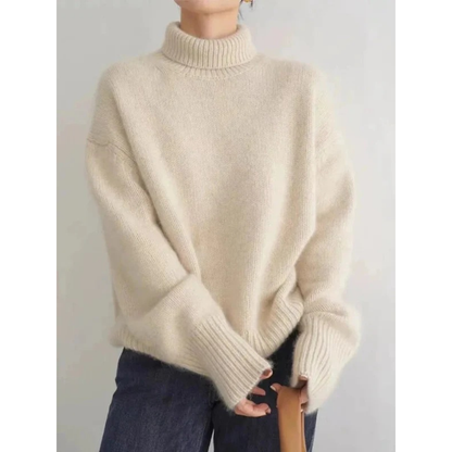 Pull à Col Roulé Coupe Oversize pour Femme