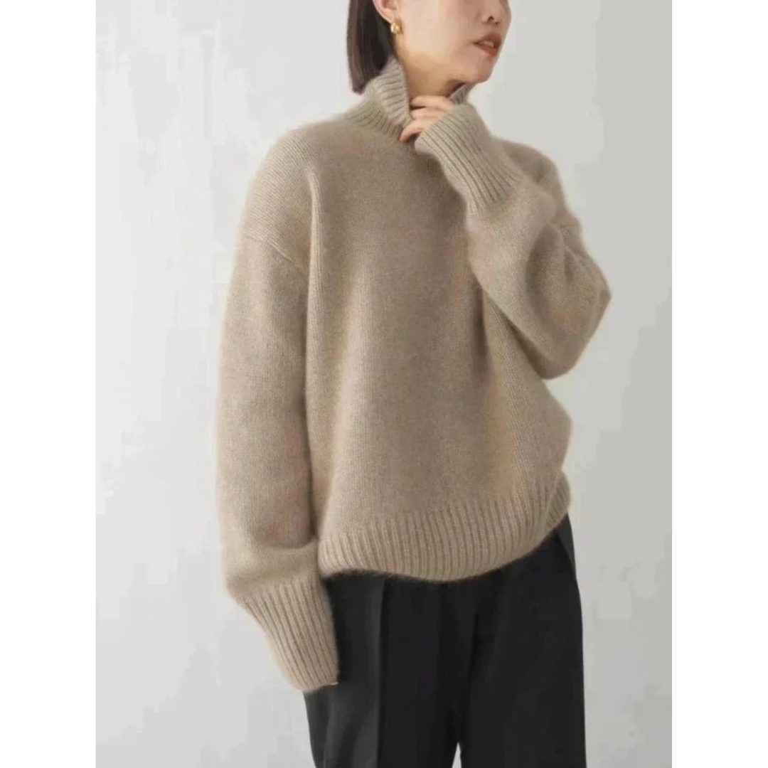 Pull à Col Roulé Coupe Oversize pour Femme