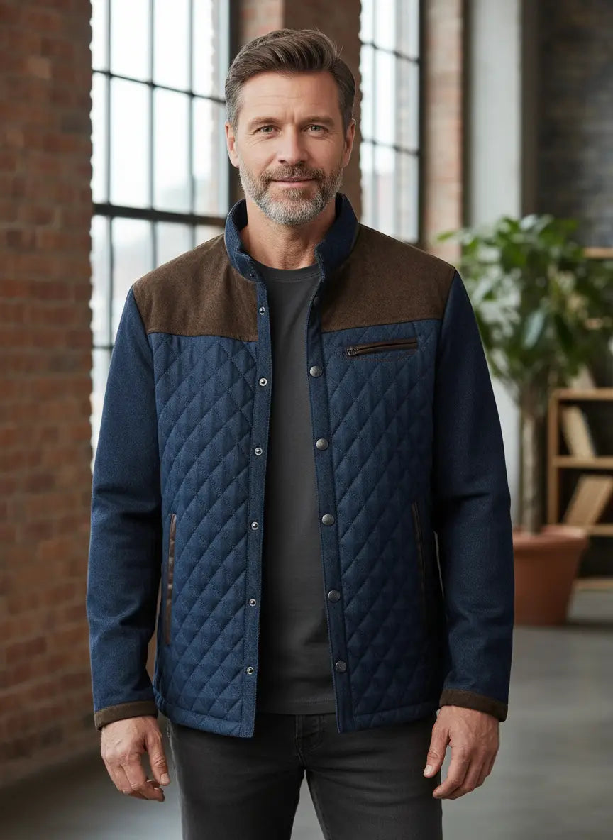 Veste Matelassée à Carreaux Diamant pour Homme