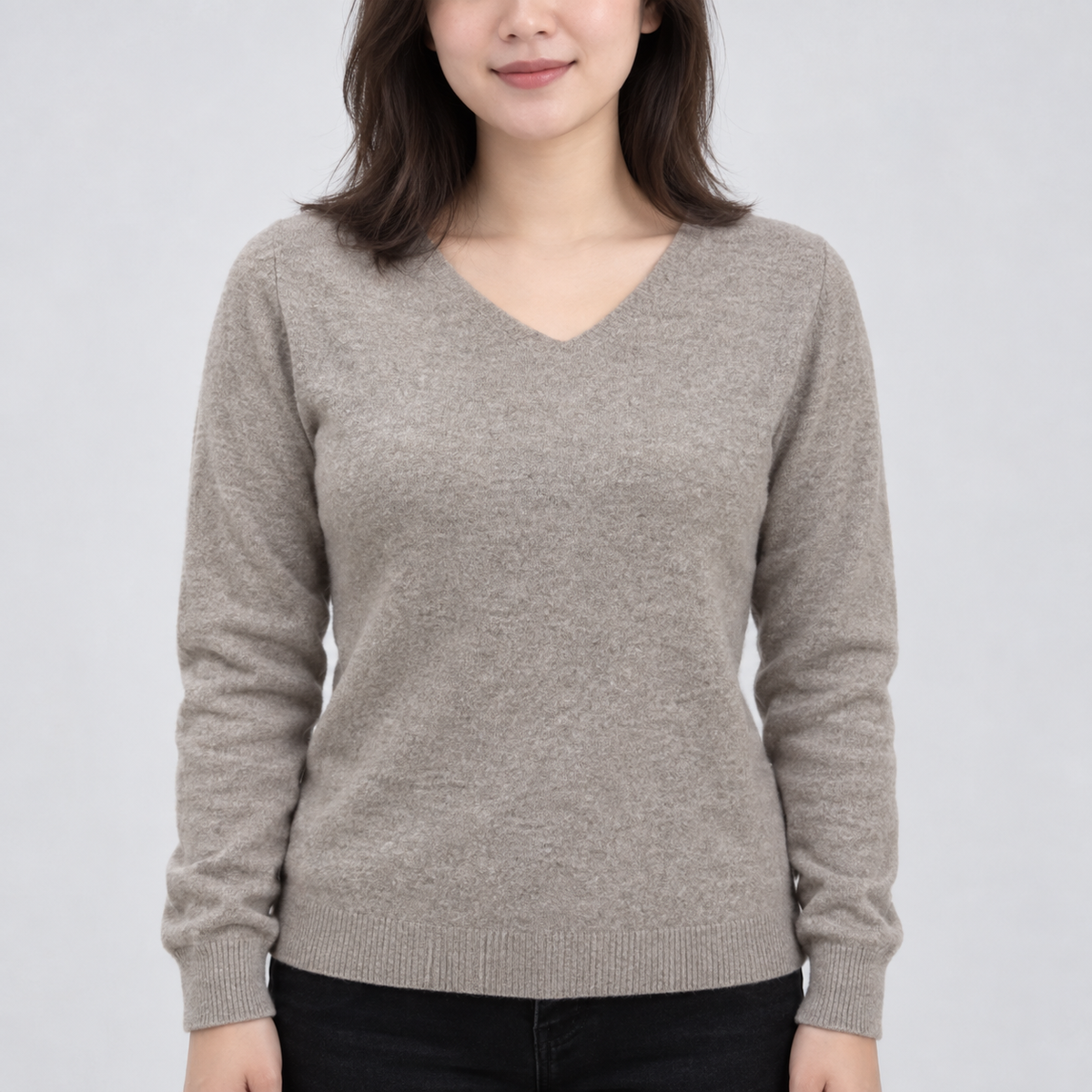 Pull en Maille à Col V pour Femme