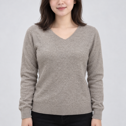 Pull en Maille à Col V pour Femme