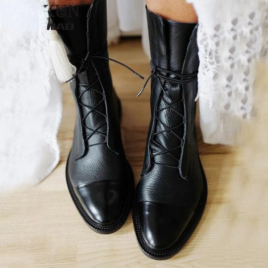 Bottes en Synthétique Effet Cuir pour Femme