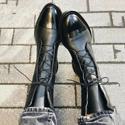 Bottes en Synthétique Effet Cuir pour Femme