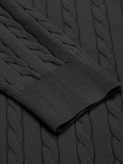 Pull à Col Rond en Maille Torsadée pour Homme