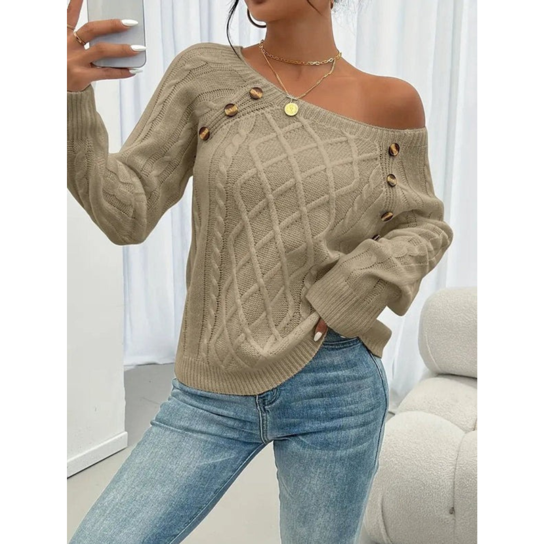 Pull en Maille Boutonné pour Femme