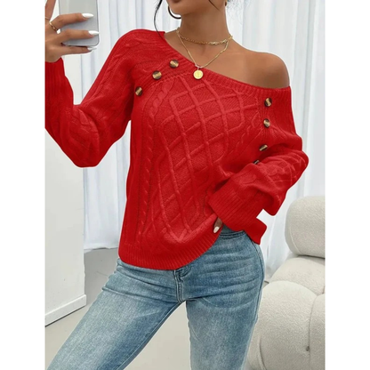 Pull en Maille Boutonné pour Femme