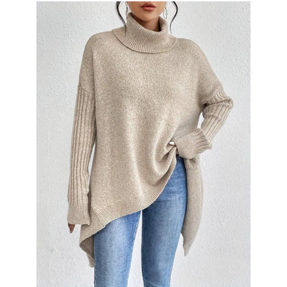 Pull à Col Roulé Long pour Femme