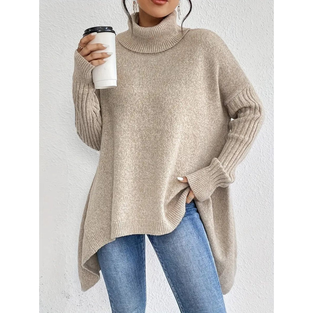 Pull à Col Roulé Long pour Femme