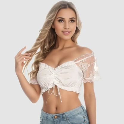 Blouse de Dirndl Court pour Femme