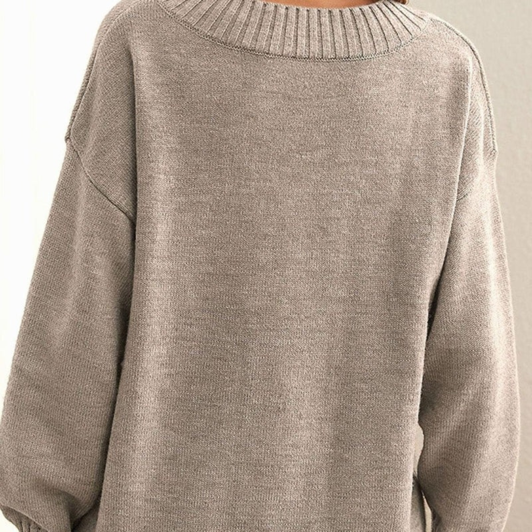 Pull en Maille à Col V Coupe Oversize pour Femme