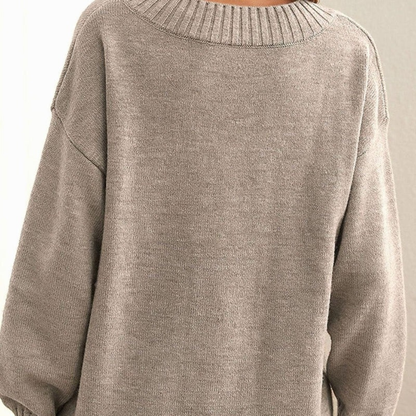 Pull en Maille à Col V Coupe Oversize pour Femme