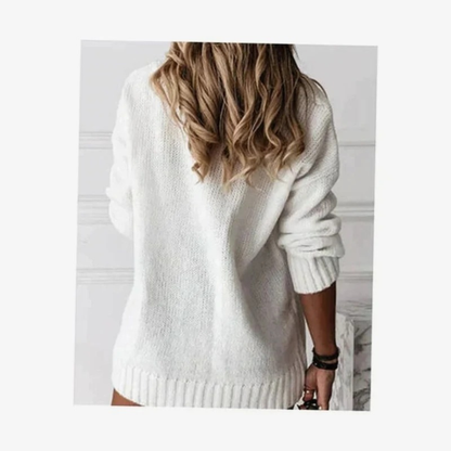 Pull en Maille à Col V Coupe Oversize pour Femme
