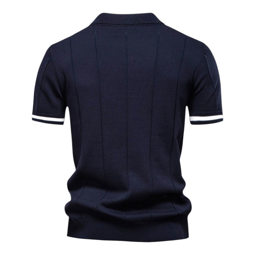 Polo en Maille à Col Zippé pour Homme