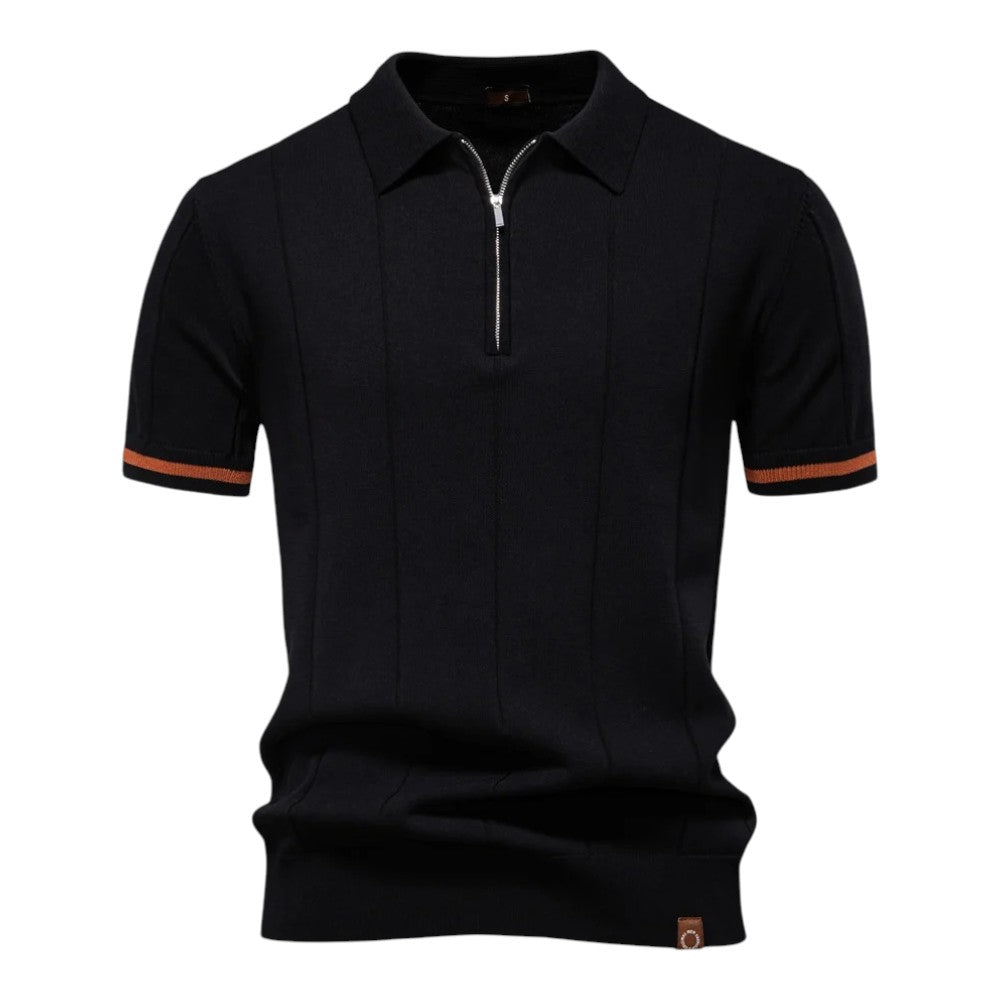 Polo en Maille à Col Zippé pour Homme