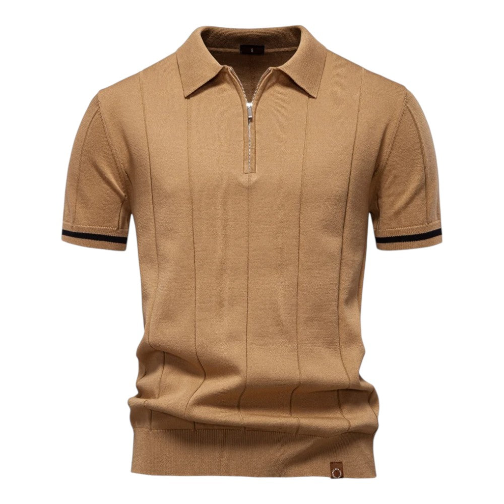 Polo en Maille à Col Zippé pour Homme