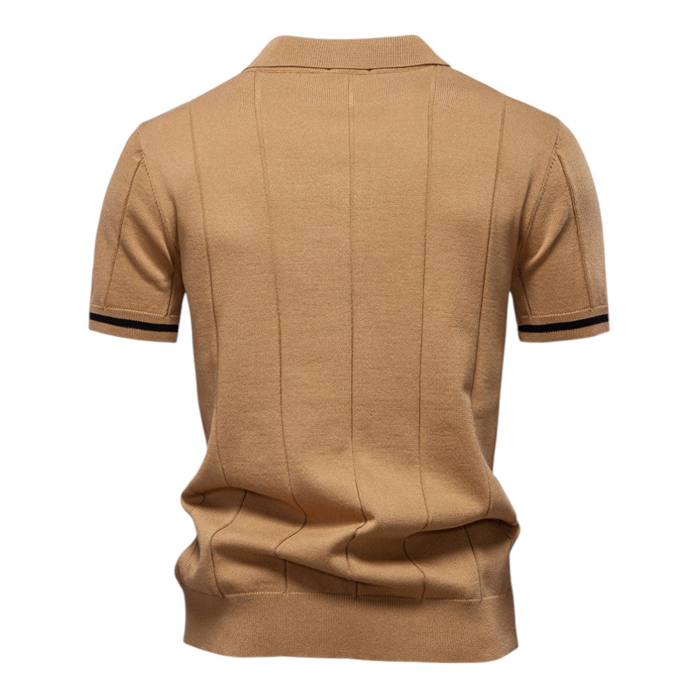Polo en Maille à Col Zippé pour Homme