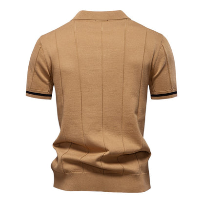 Polo en Maille à Col Zippé pour Homme