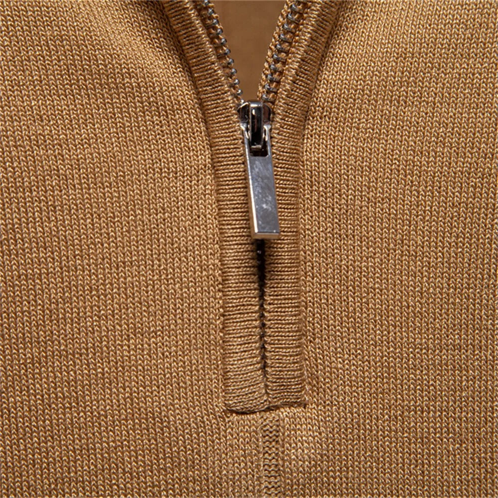 Polo en Maille à Col Zippé pour Homme