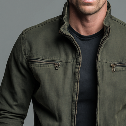 Veste Style Militaire à Poches Poitrine pour Homme
