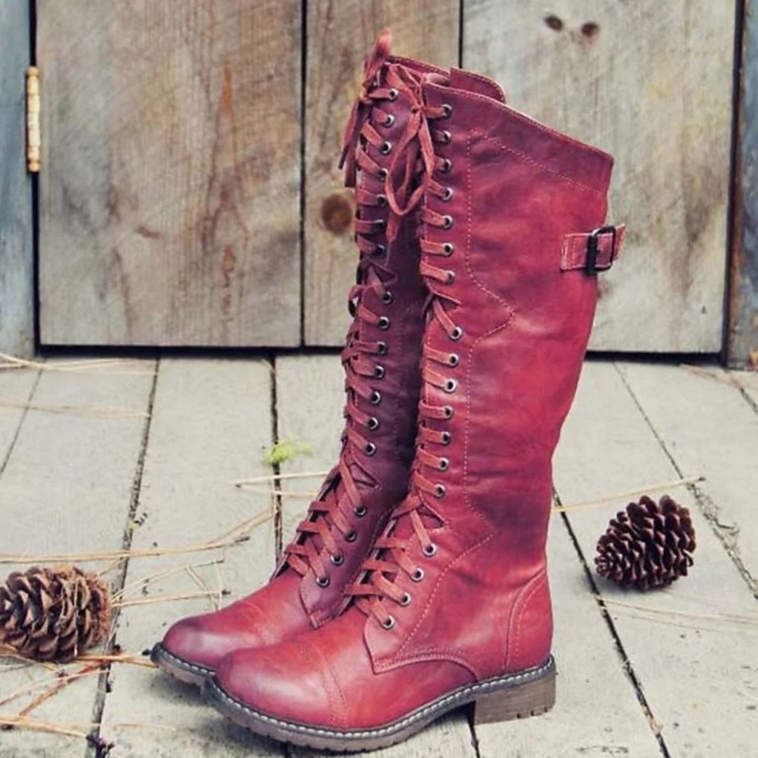 Bottes à Fermeture Éclair à Boucle pour Femme