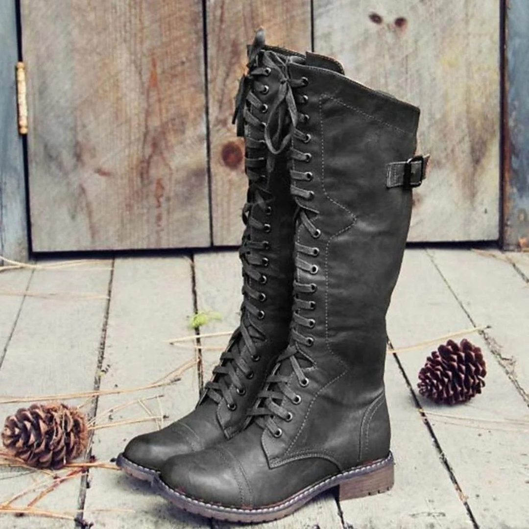 Bottes à Fermeture Éclair à Boucle pour Femme