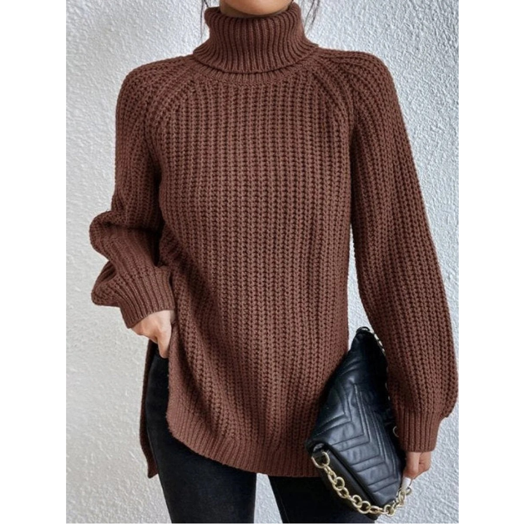 Pull à Col Roulé Coupe Oversize pour Femme