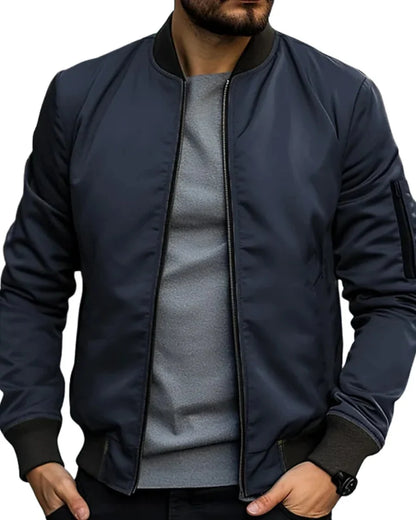 Blouson Aviateur à Bords Côtelés pour Homme