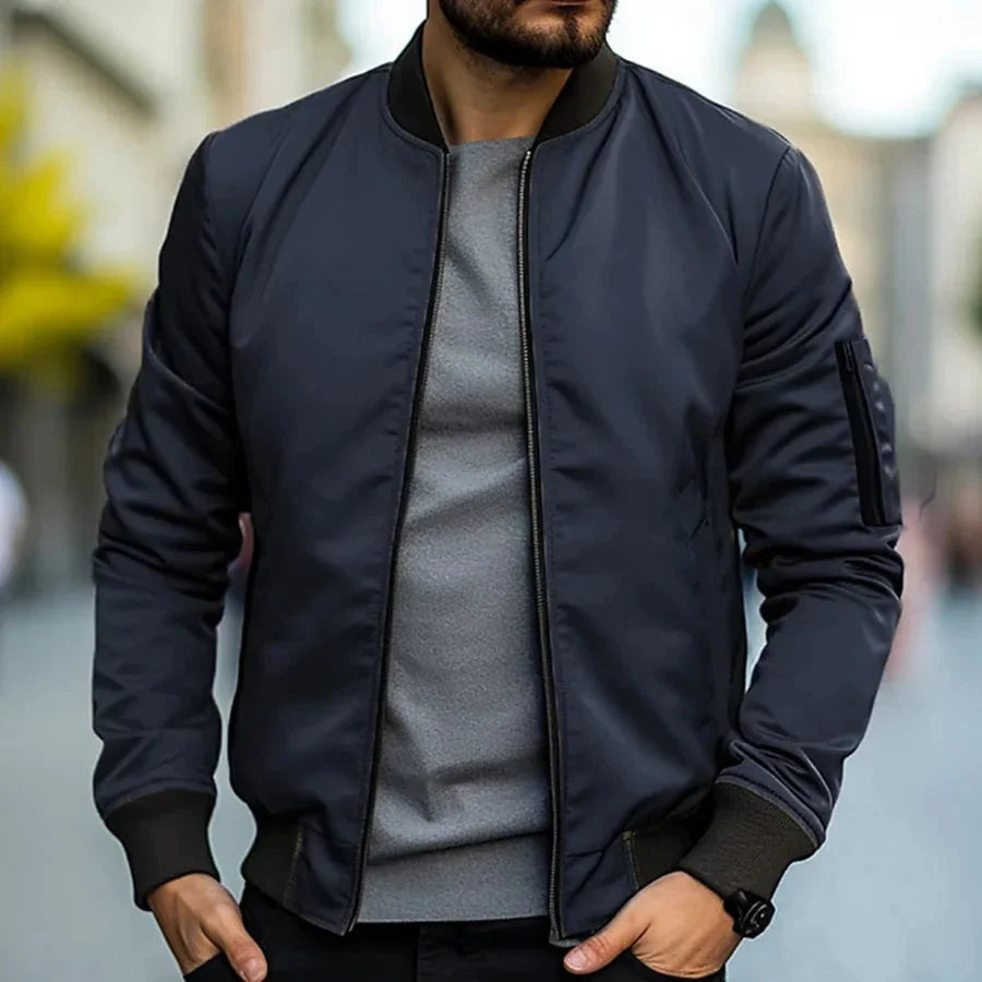 Blouson Aviateur à Bords Côtelés pour Homme