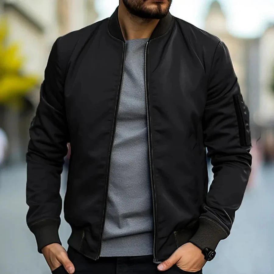 Blouson Aviateur à Bords Côtelés pour Homme