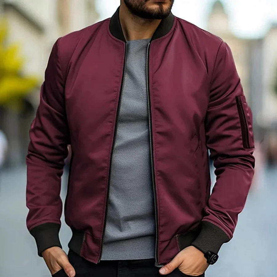 Blouson Aviateur à Bords Côtelés pour Homme