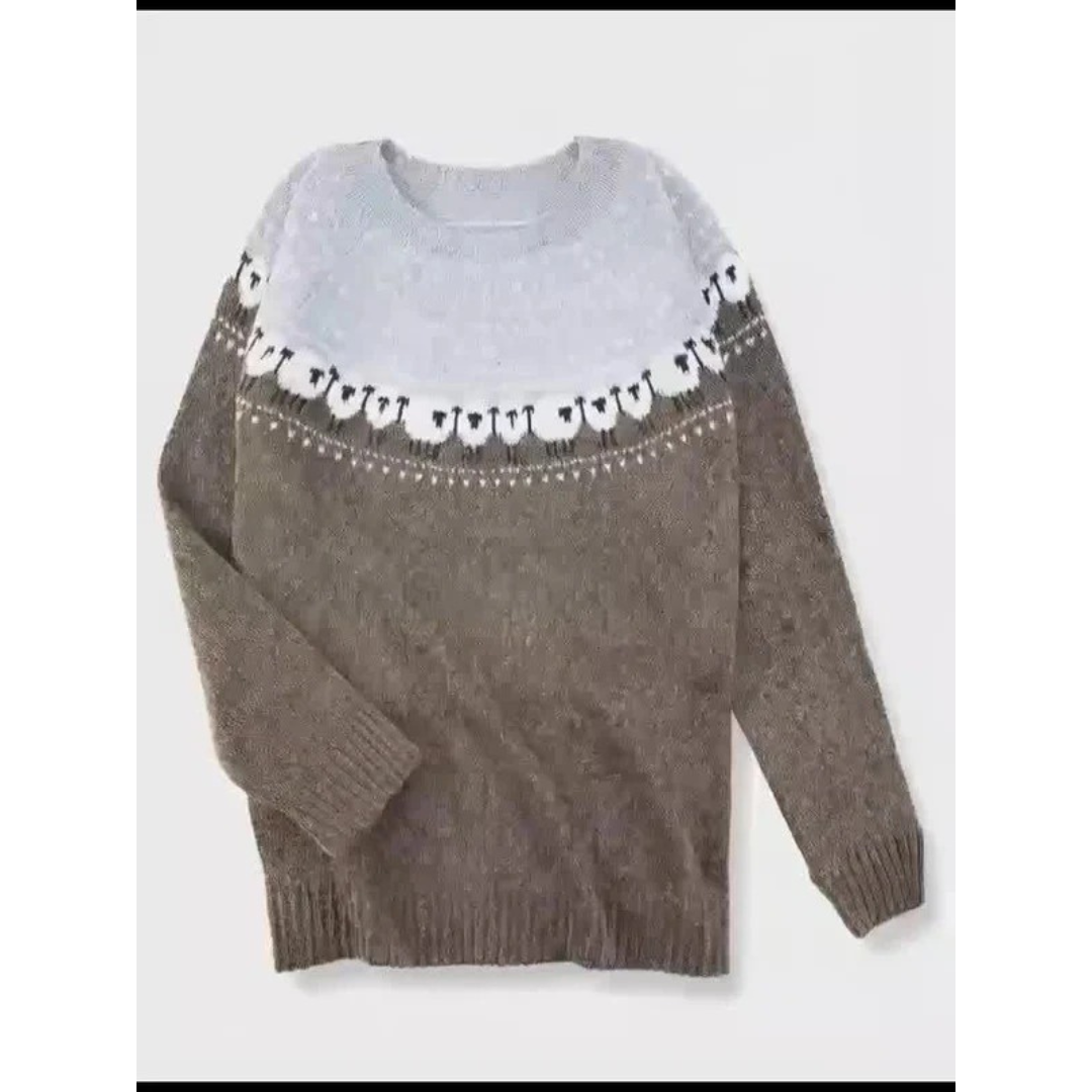 Pull en Maille en Gris pour Femme